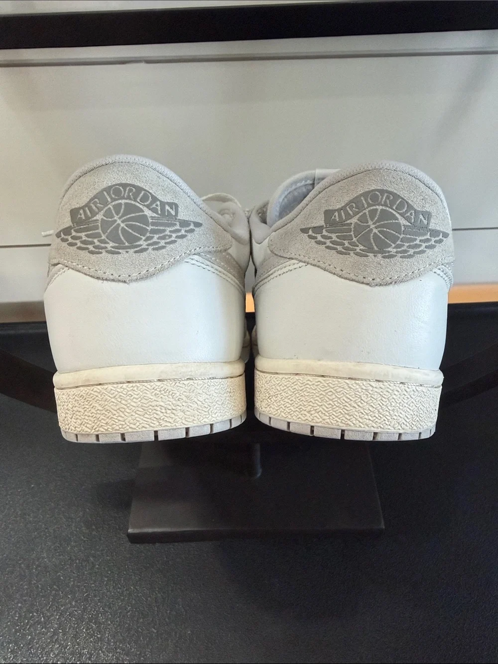Nike Men’s Air Jordan 1 Low 85  White with Light Gray Low-Top Sneakers